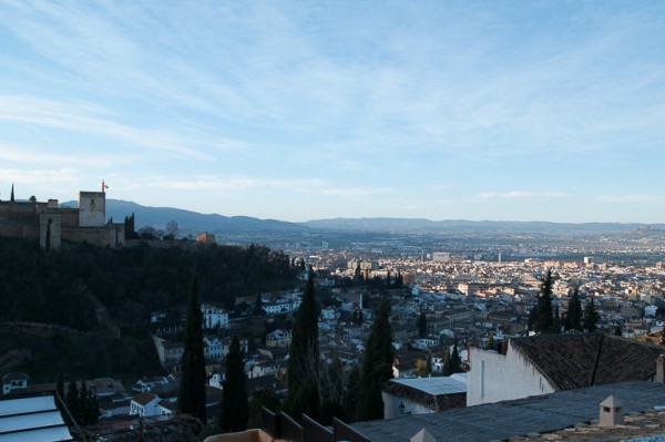 In the morning,San Miguel plaza on a hill. 